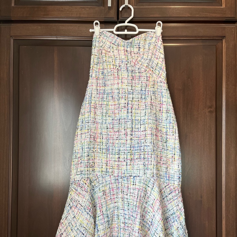 Sam Edelman NEW W/ TAGS! Ivory/multi color textured mermaid style strapless.